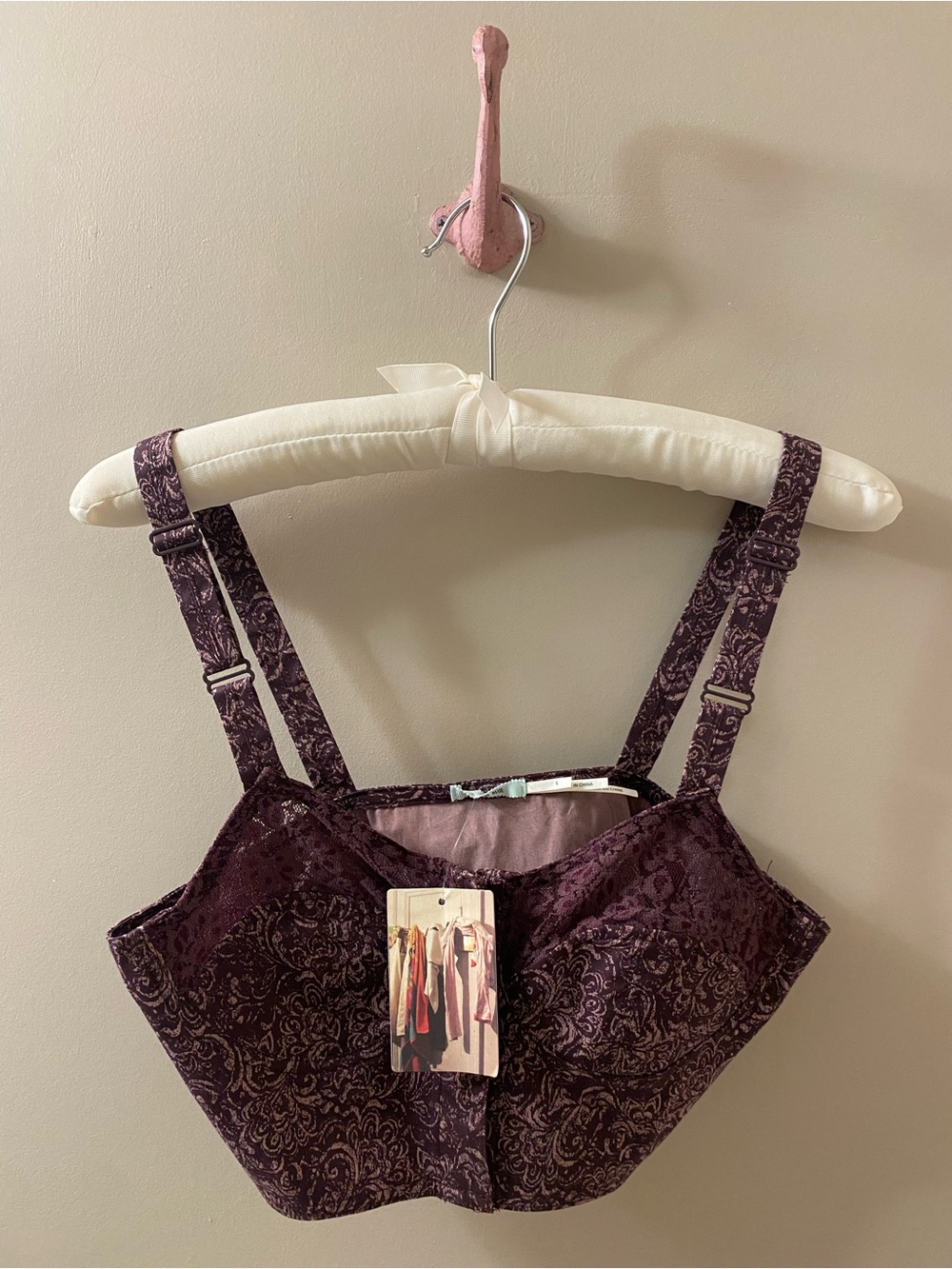 Kimchi Blue Plum Patterned Crop Bustier Top